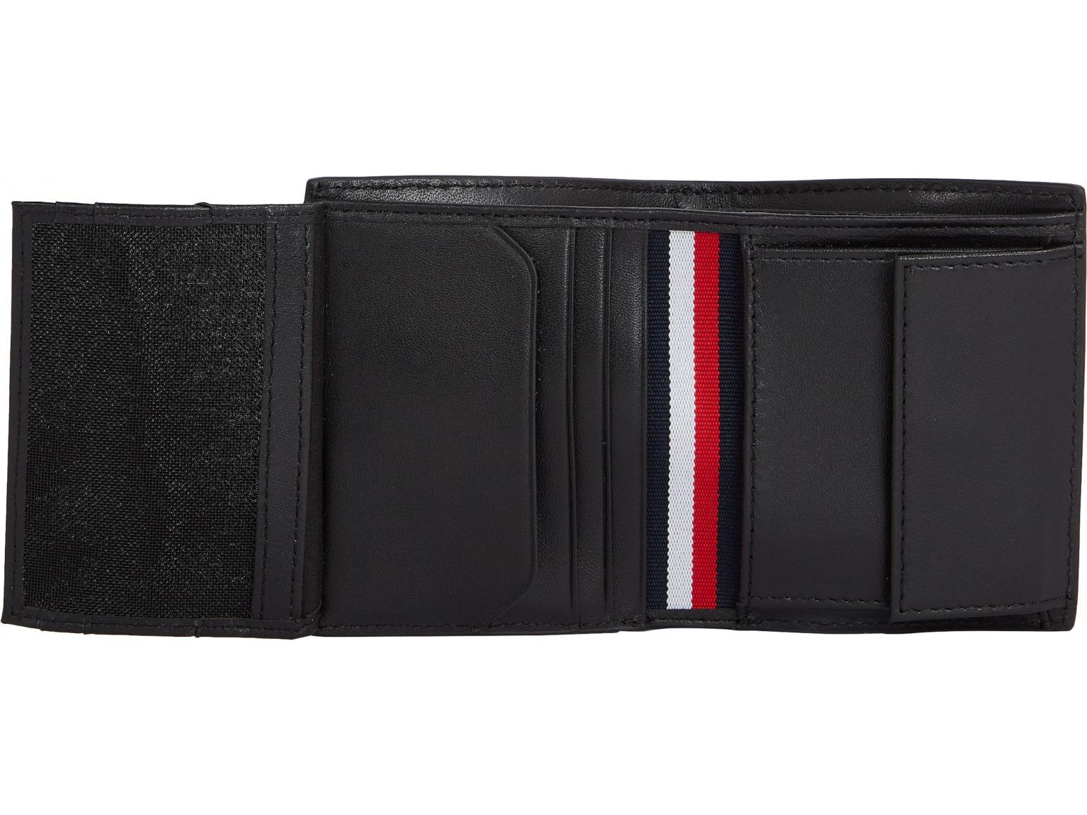 Hochformat Ledergeldbörse Tommy Hilfiger Trifold Kaffee