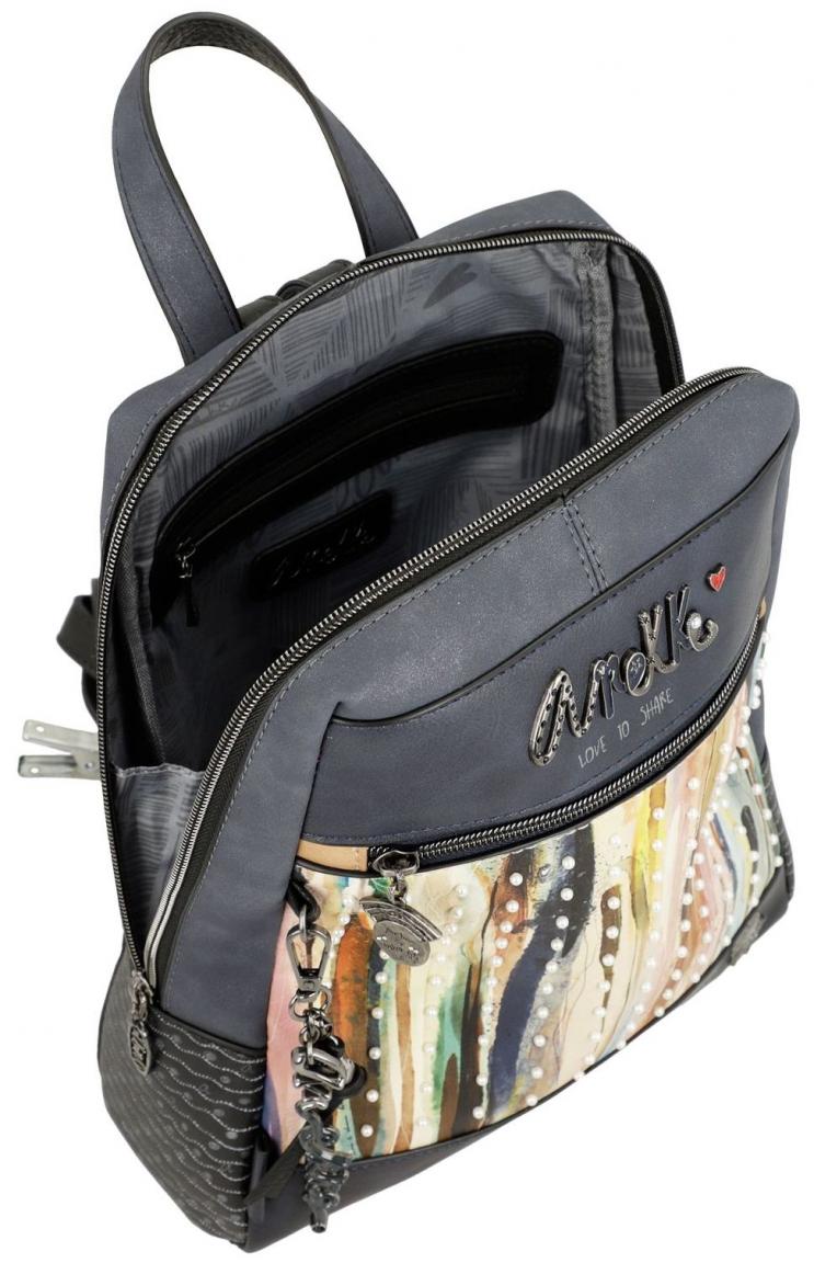 Hollywood Studio Navy Damenrucksack Perlen Anekke dunkelblau bunt