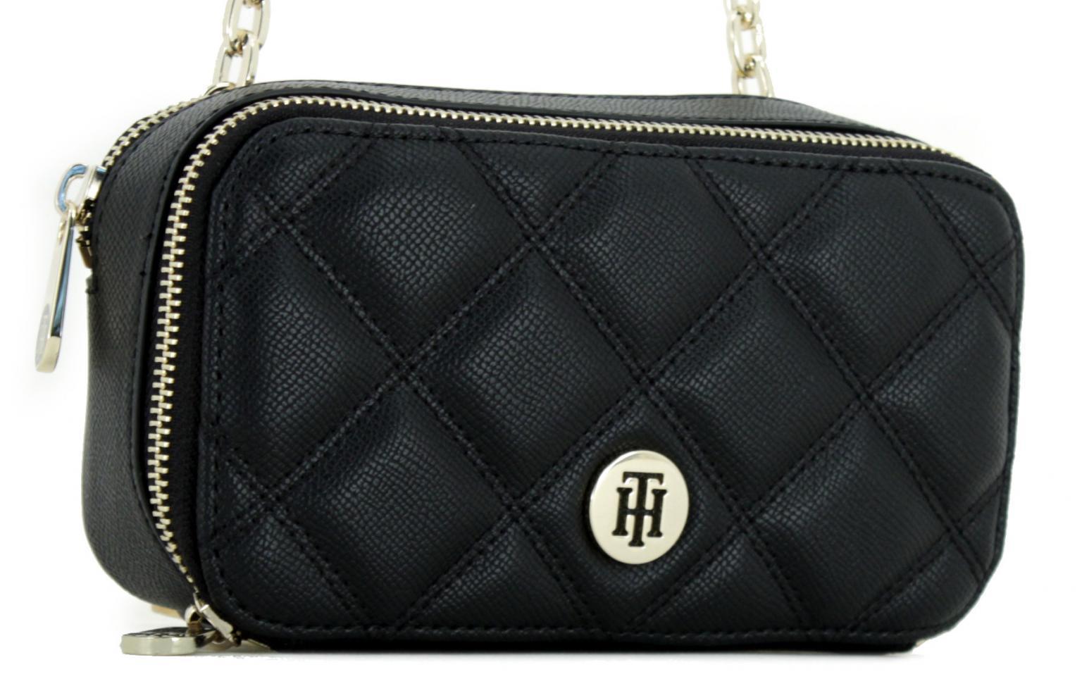 Honey Mini Chain Crossover Quilt gesteppte Abendtasche schwarz Tommy