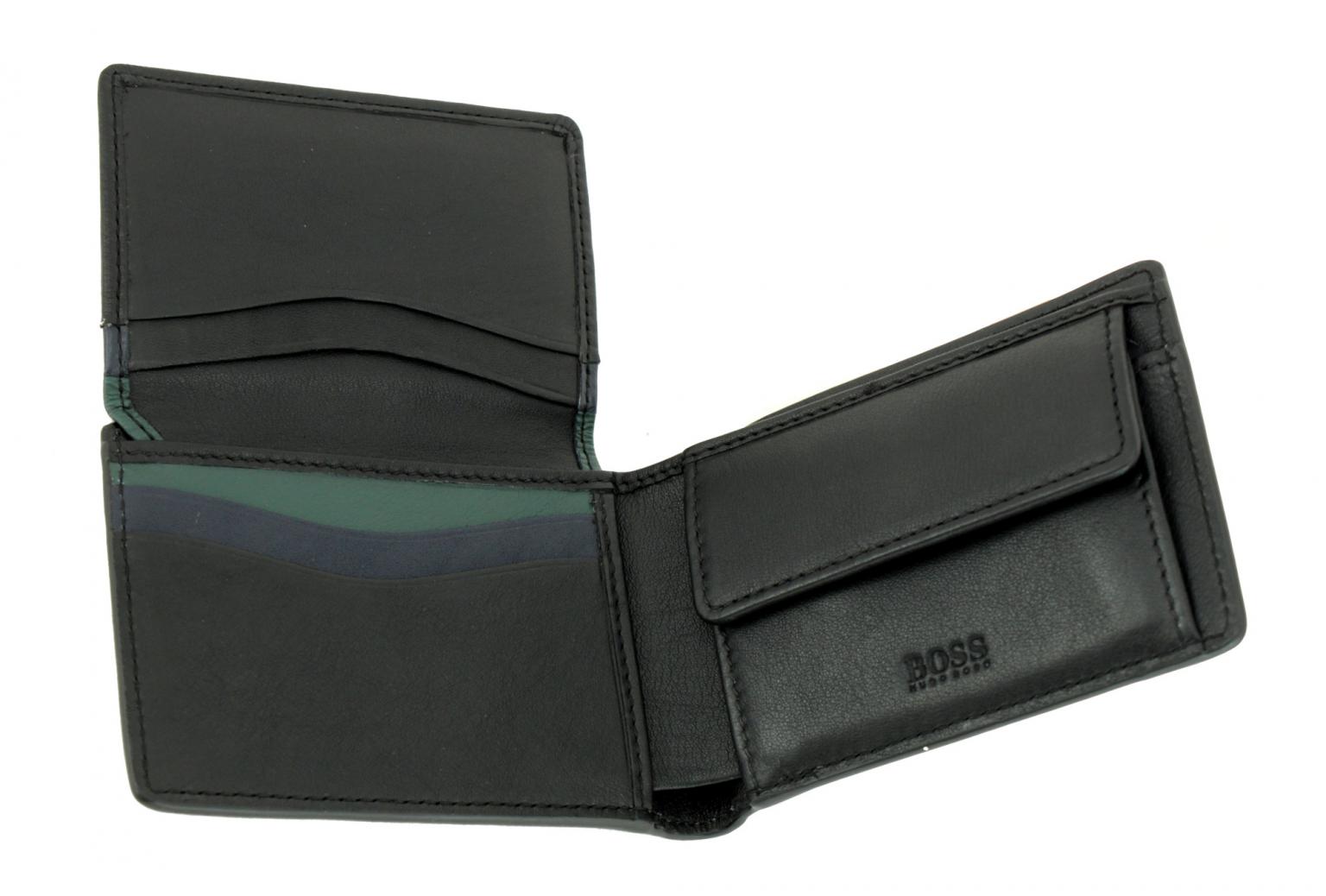 Hugo Boss Majestic Flap Geldtaschchen Herren Leder Schwarz