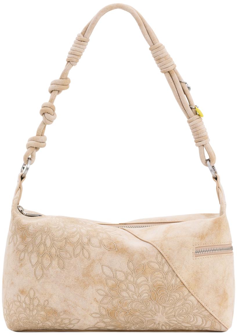 Huntington beige Schultertasche Desigual floral Areia bestickt