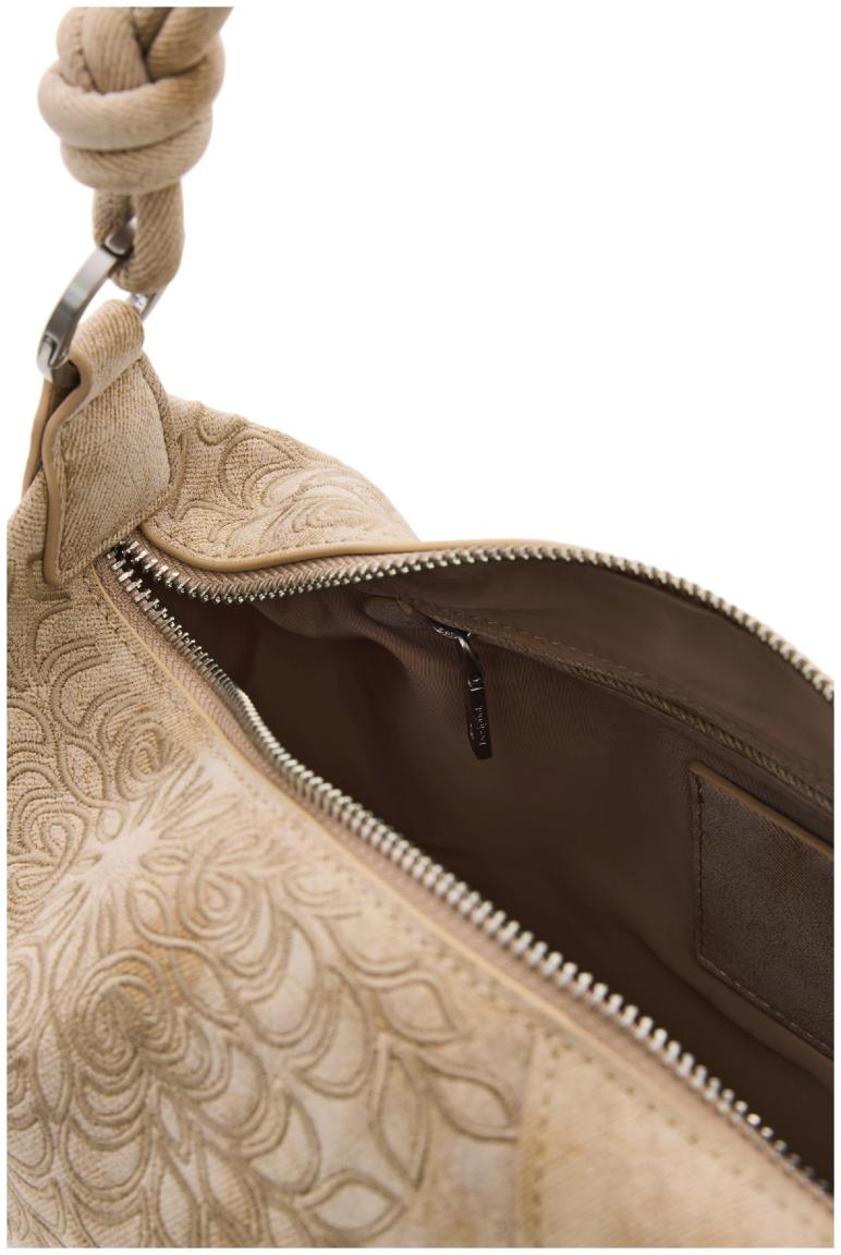 Huntington beige Schultertasche Desigual floral Areia bestickt