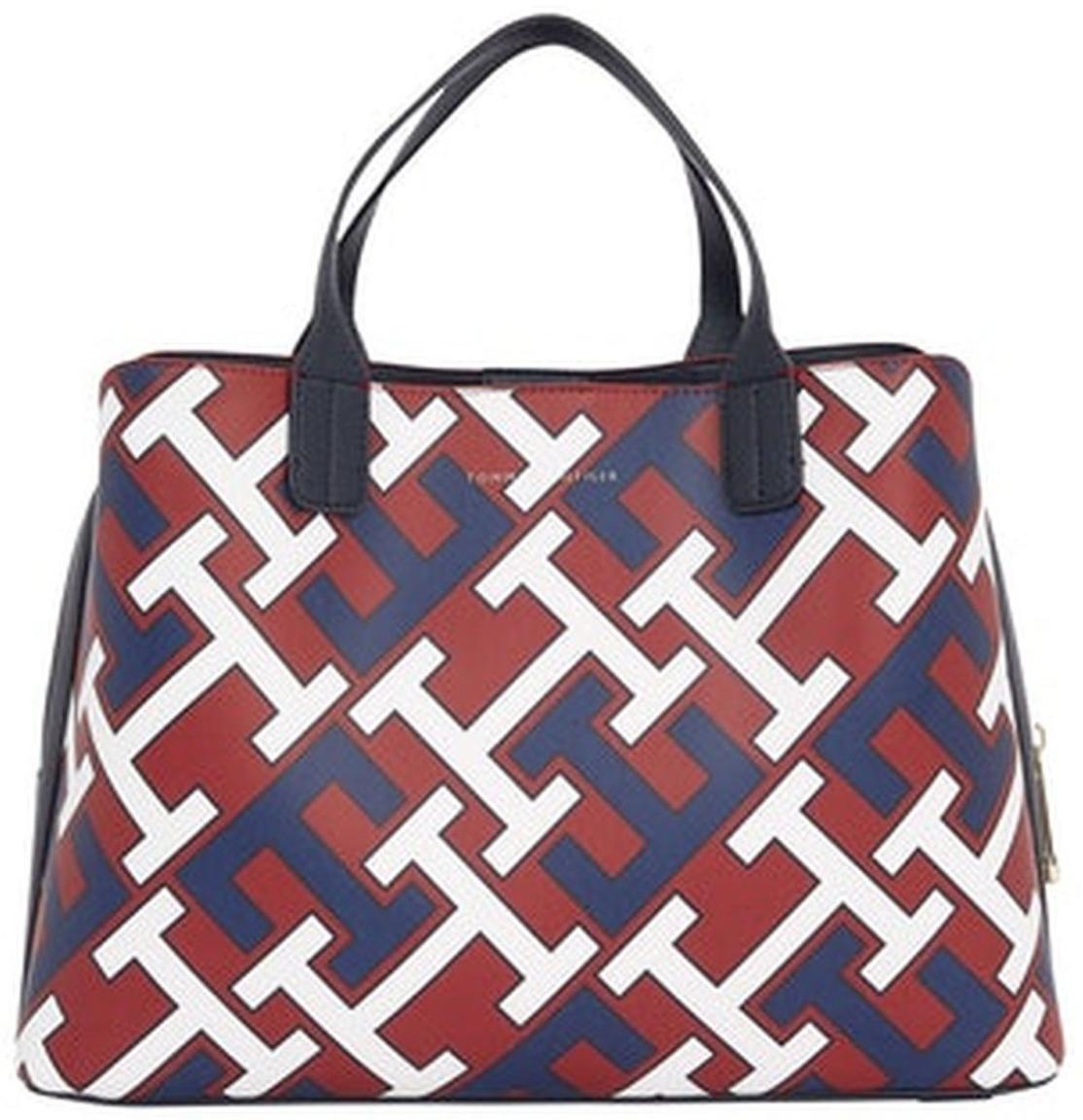 Iconic Tommy Satchel Monogram Tommy Hilfiger Kurzgrifftasche Rot Blau Weiß