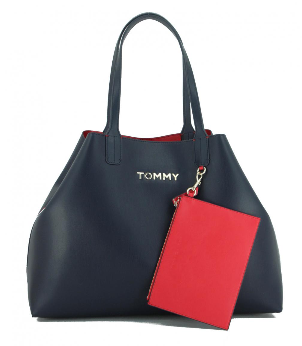 Iconic Tommy Tote Signature Bright White Shopper weiß Schriftzug
