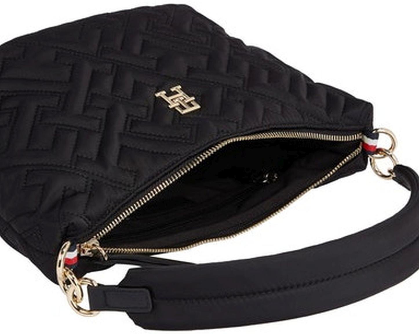 Idol My Tommy Nylon Umhängetasche Tommy Hilfiger Black Alloversteppung wattiert