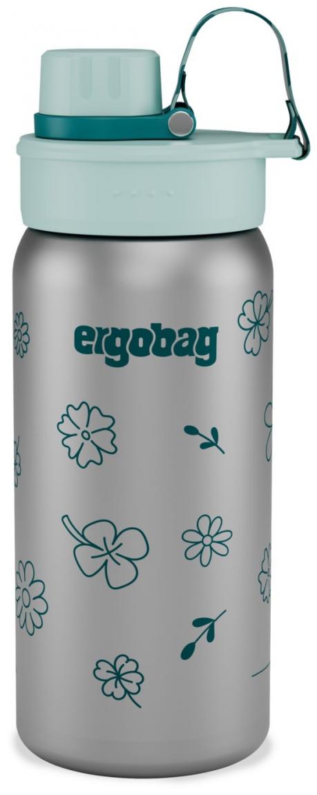 Isolierflasche aus Edelstahl Blumenprint Ergobag grün