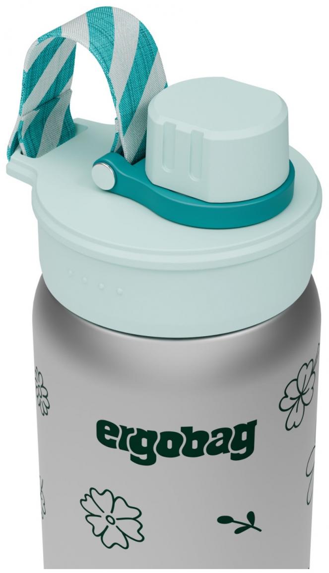 Isolierflasche aus Edelstahl Blumenprint Ergobag grün