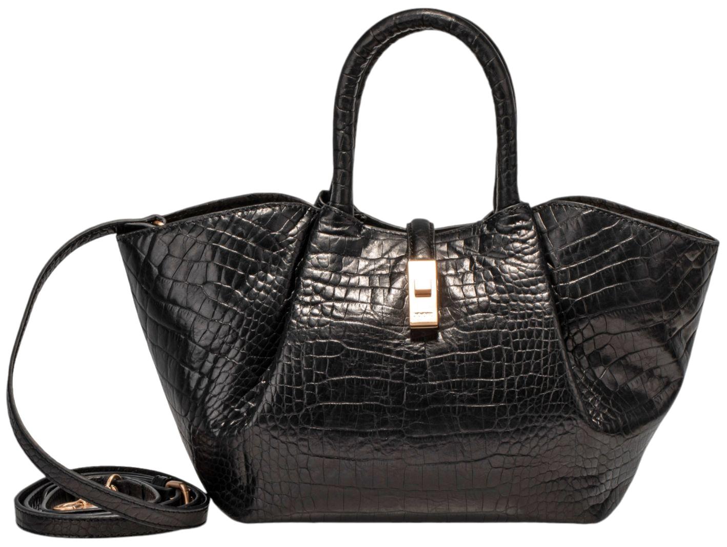 JOOP Kurzgrifftasche Trapez Sheryl Coccodrillo Rindsleder Black