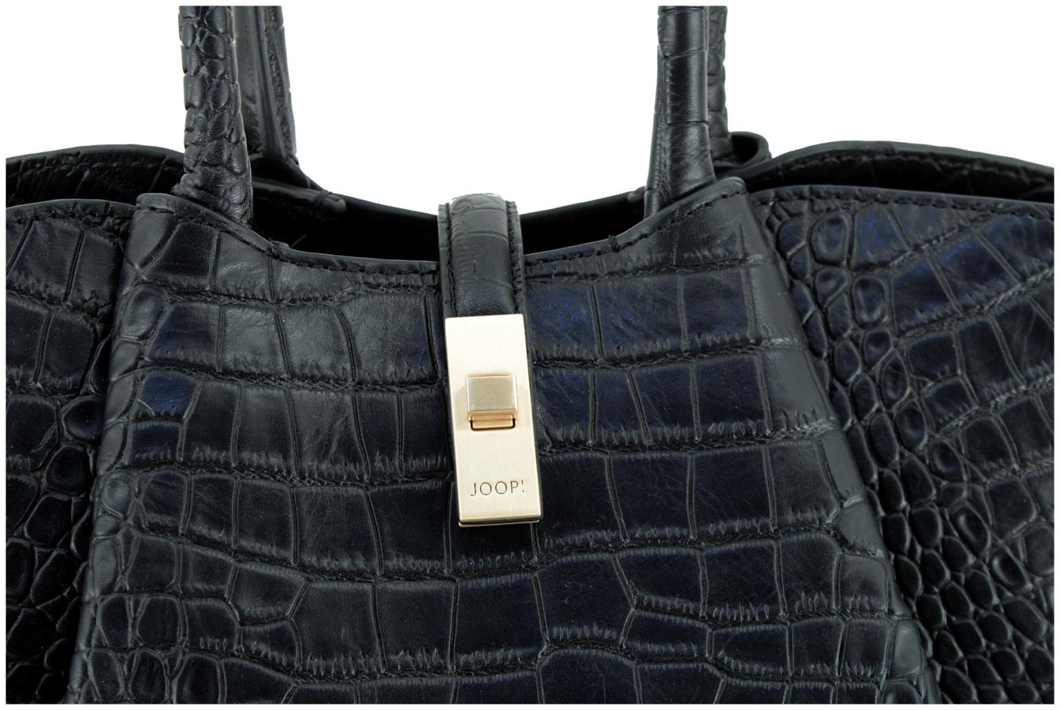 JOOP Kurzgrifftasche Trapez Sheryl Coccodrillo Rindsleder Black