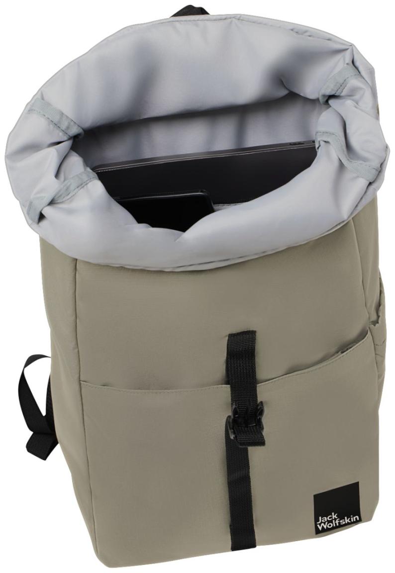 Jack Wolfskin Island Rolltop Rucksack Grau ergonomisch