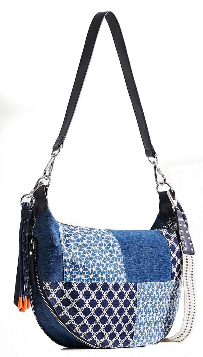 Desigual Large Denim Patchwork Bag in Blue