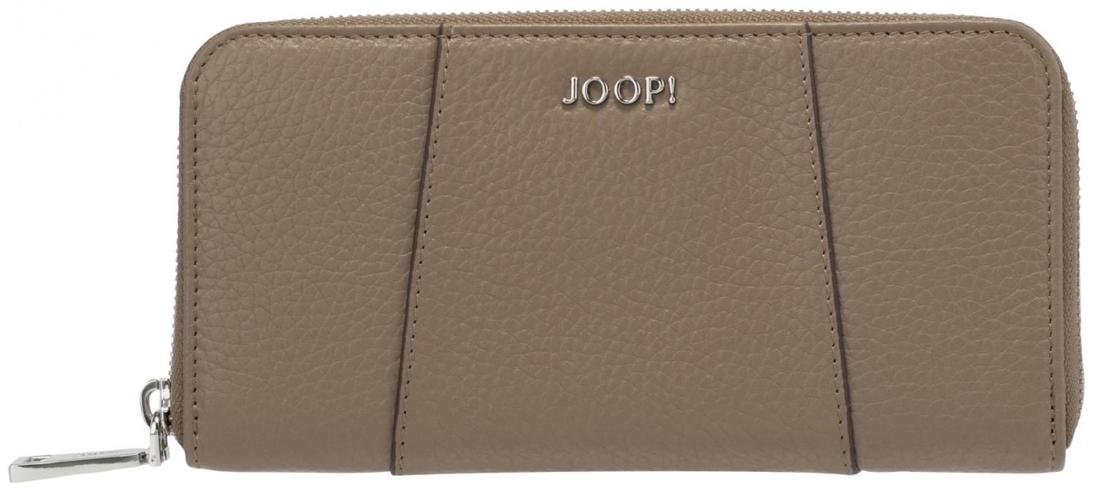 Joop Damengeldbörse Giada Yura Taupe genarbtes Leder Ziparound