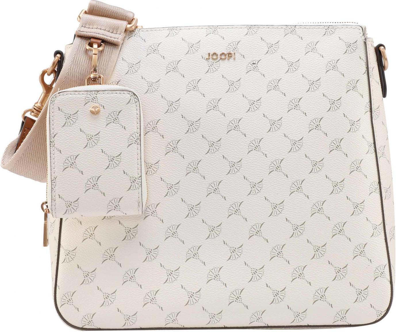 Joop Schultertasche mit Etui Jasmina Cortina Offwhite Markenprint