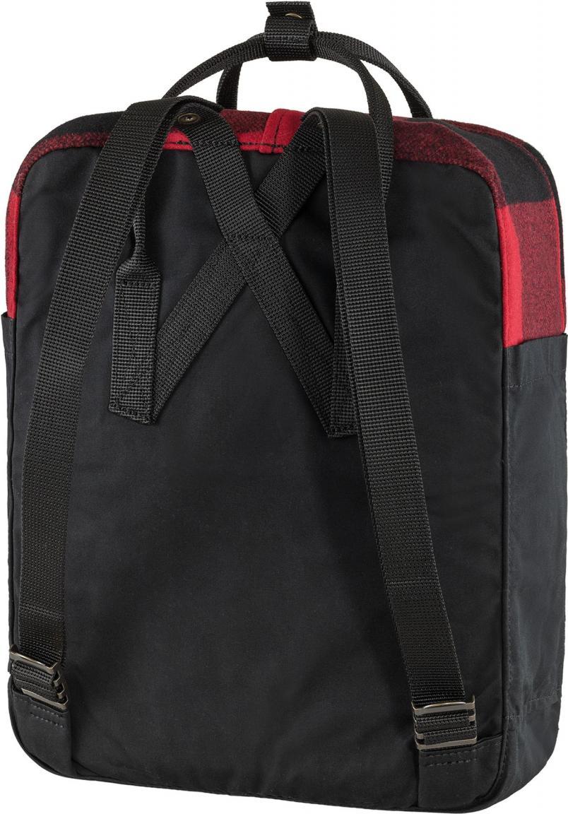 Jugendrucksack Fjällräven Re-Wool Red-Black rot schwarzes Karo recyclete Wolle