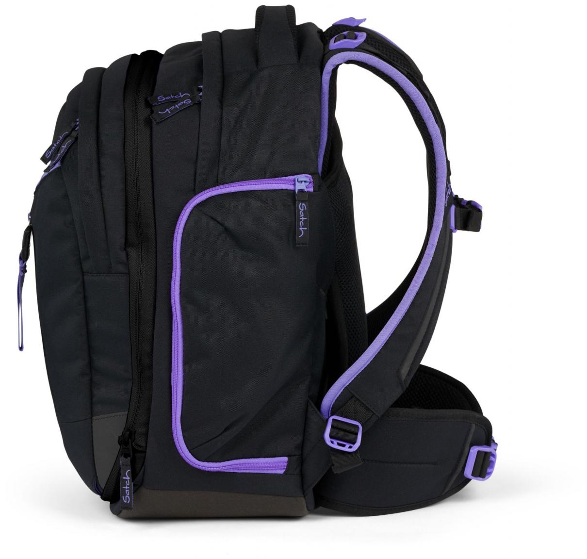 Jugendrucksack Satch Match Purple Phantom schwarz lila verstellbar