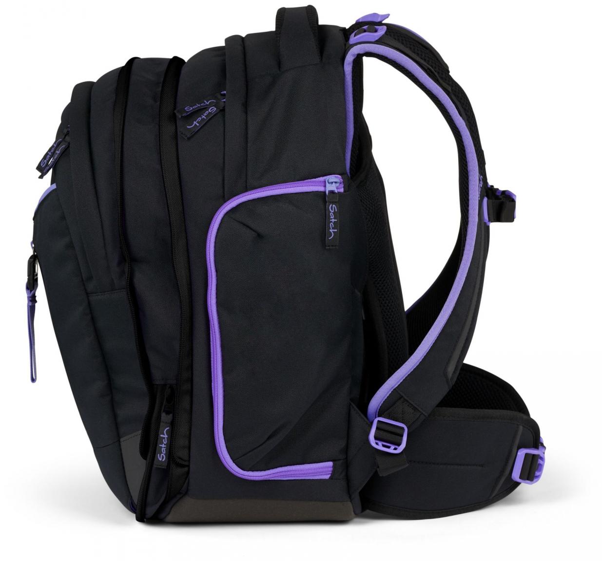 Jugendrucksack Satch Match Purple Phantom schwarz lila verstellbar