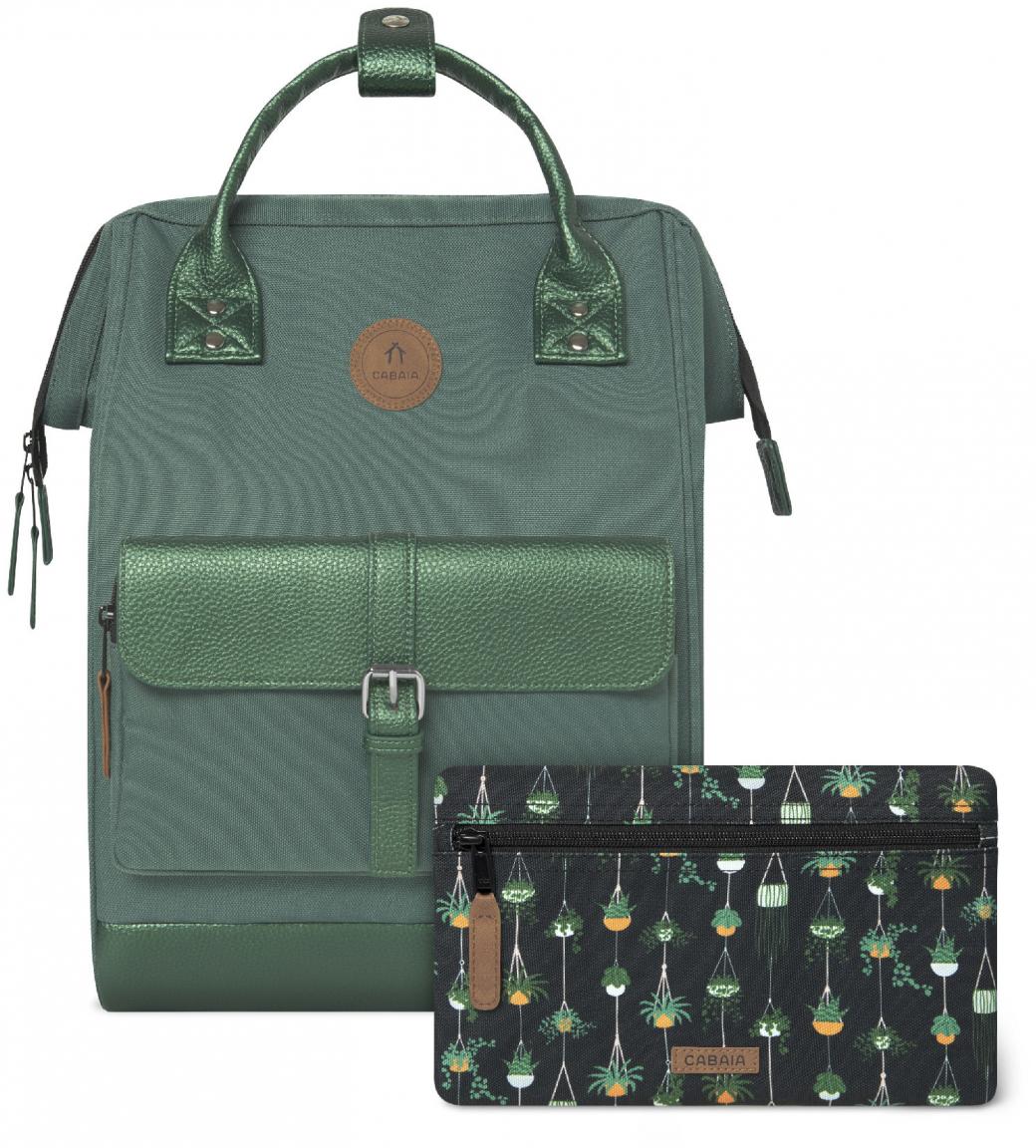Jugendrucksack mit Laptopfach Wechselfront Cabaia Adventurer Leon grün