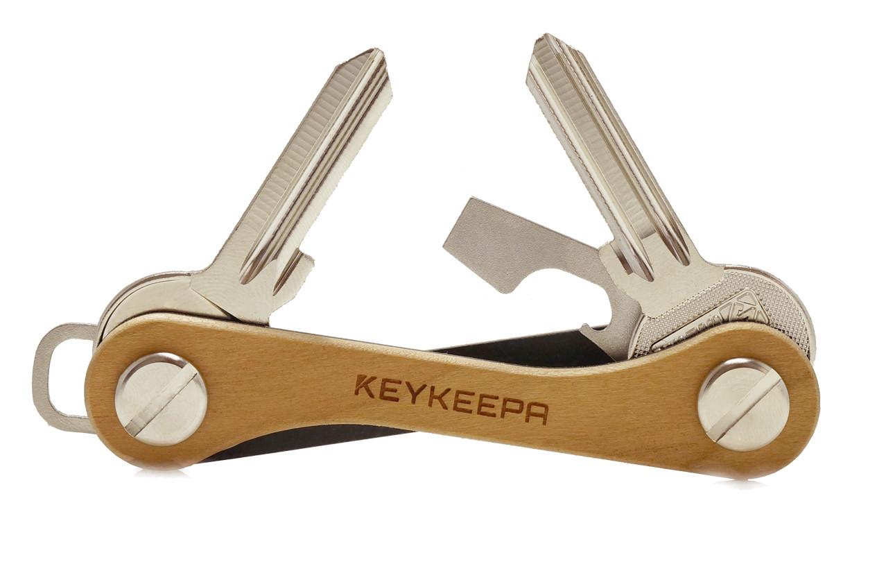 KEYKEEPA Schlüssel-Organizer Edelholz Black Cherry hellbraun