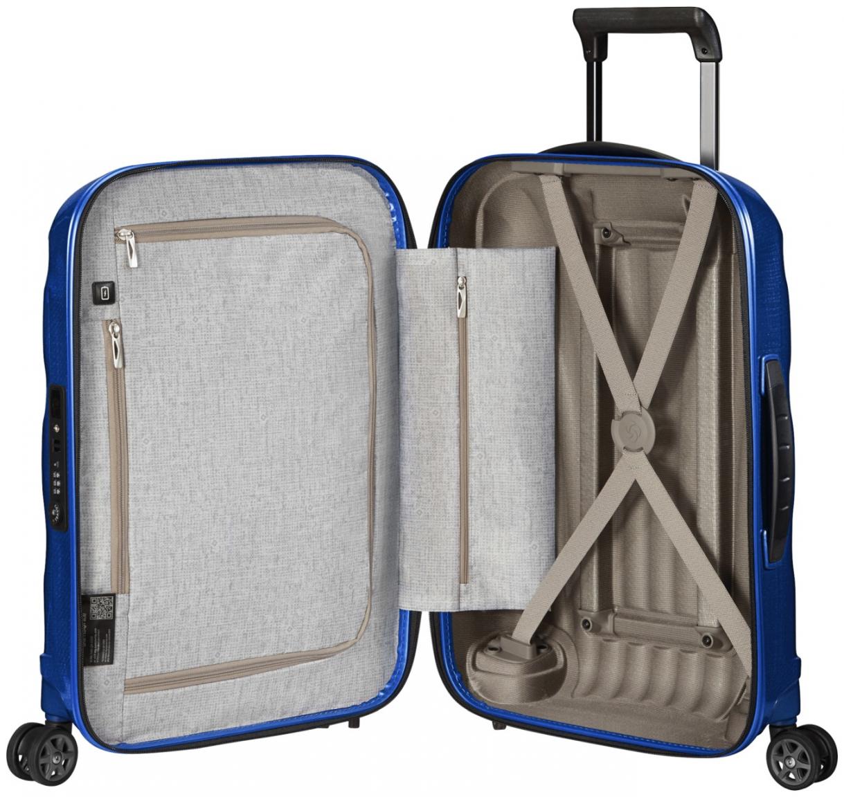 Kabinenkoffer blau Samsonite Trolley C-Lite Spinner S 55cm Deep Blue USB-Anschluss