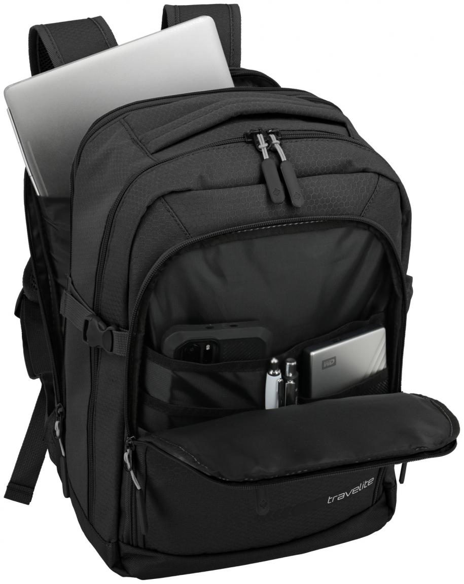 Kabinenrucksack Travelite Kick Off schwarz Laptopfach
