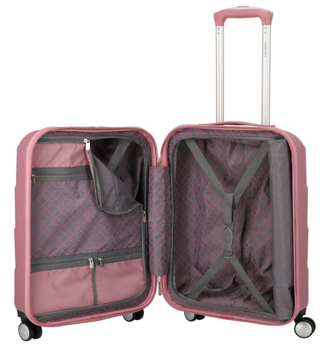 Kabinentrolley Travelite Kalisto S Rose pink Hartschale 55cm
