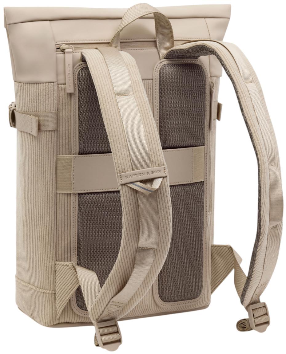 Kapten & Son Businessrucksack Helsinki Dusty Sand Cordsamt beige Laptop