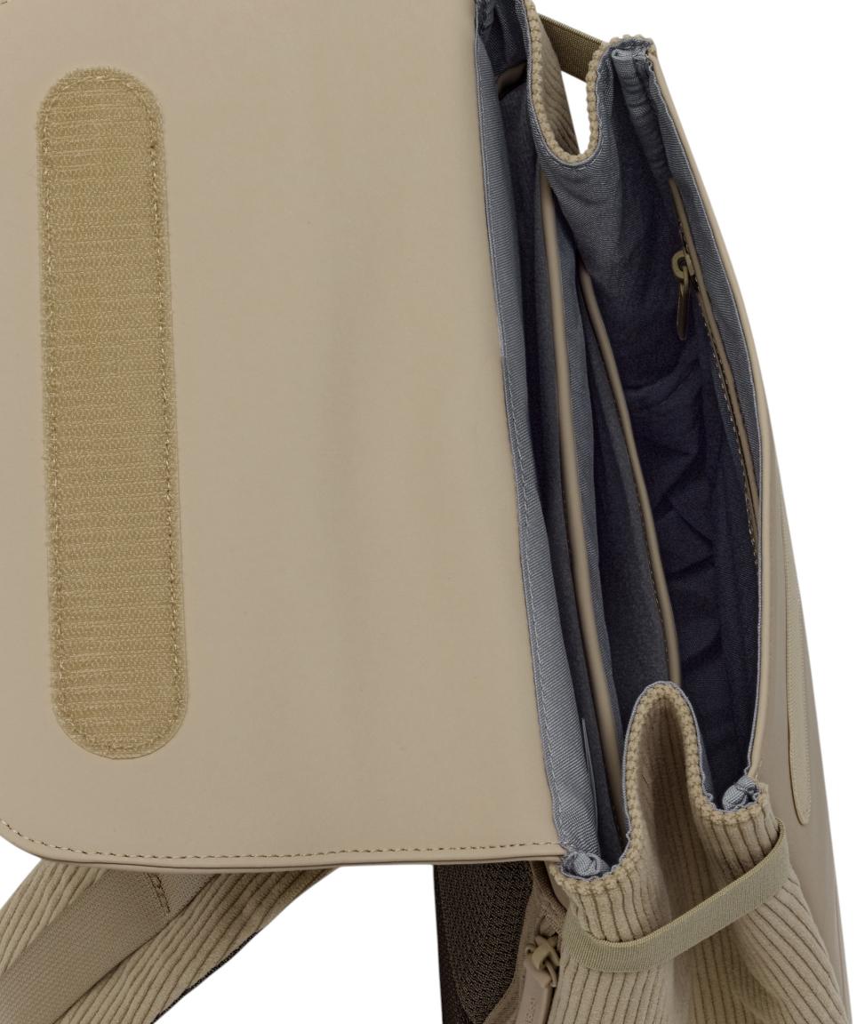 Kapten & Son Outdoorrucksack FYN Überschlag Cordsamt Materialmix Dusty Khaki