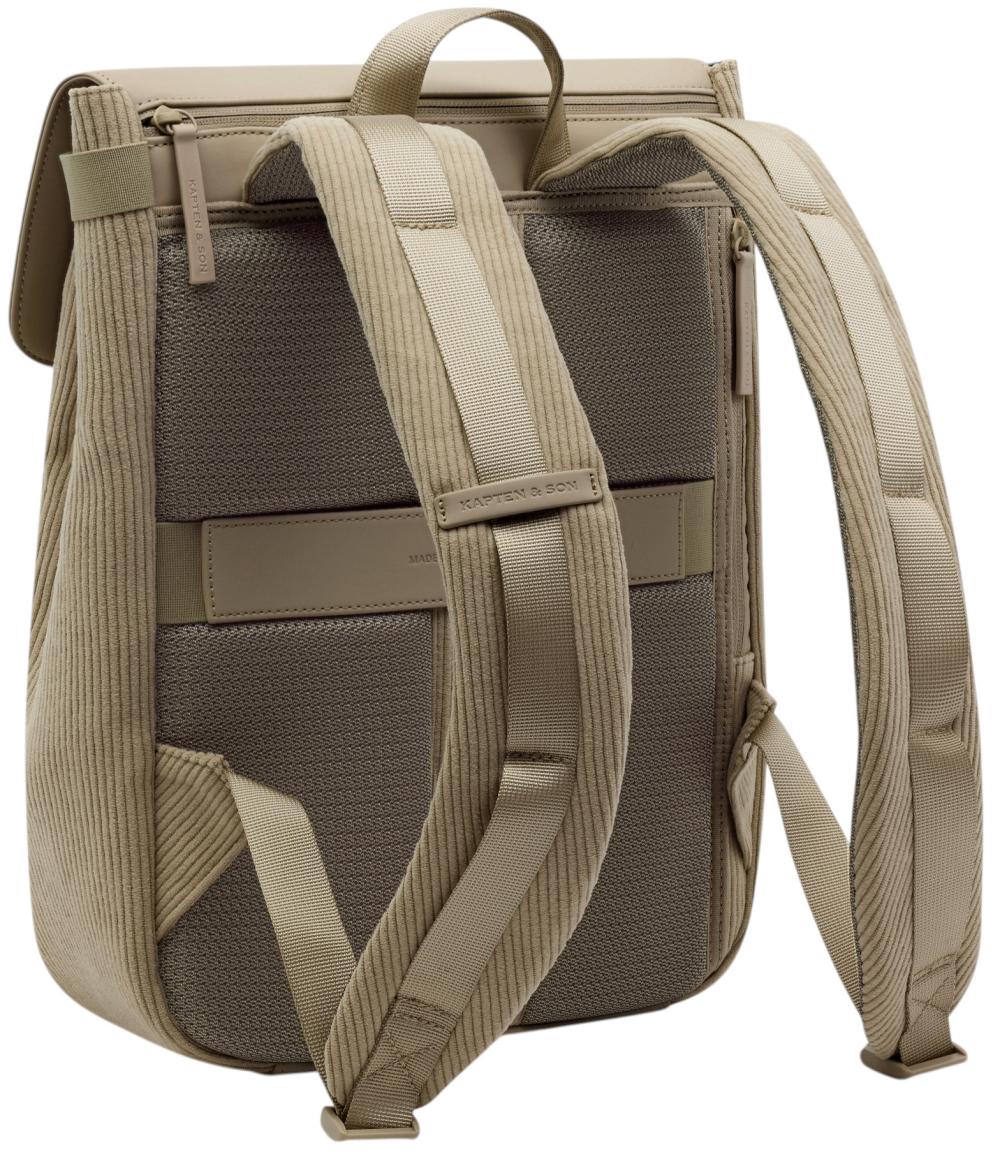 Kapten & Son Outdoorrucksack FYN Überschlag Cordsamt Materialmix Dusty Khaki