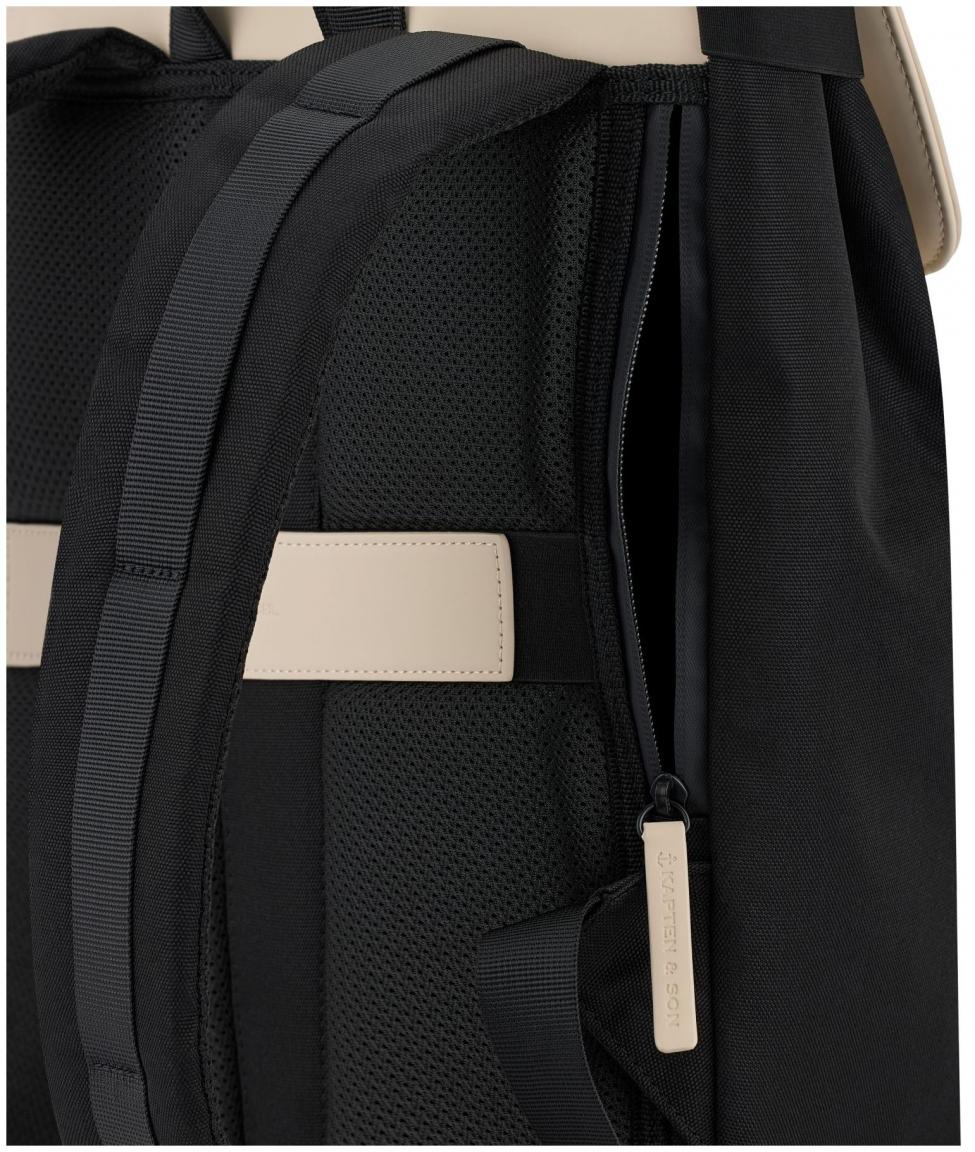 Kapten & Son Rucksack wasserabweisend Cream Black Fyn Überschlag