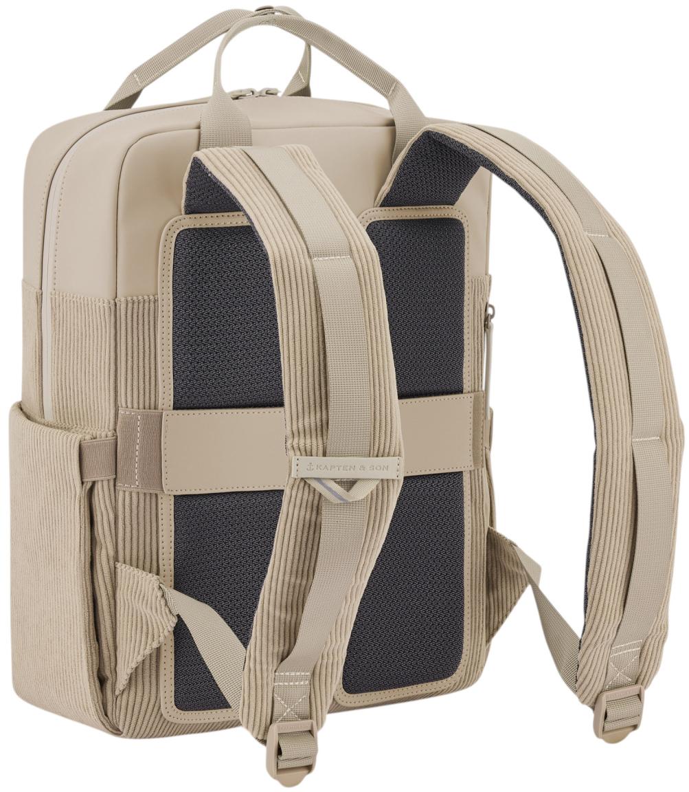 Kapten and Son Daypack Cordsamt beige Bergen PRO Materialmix Dusty Sand
