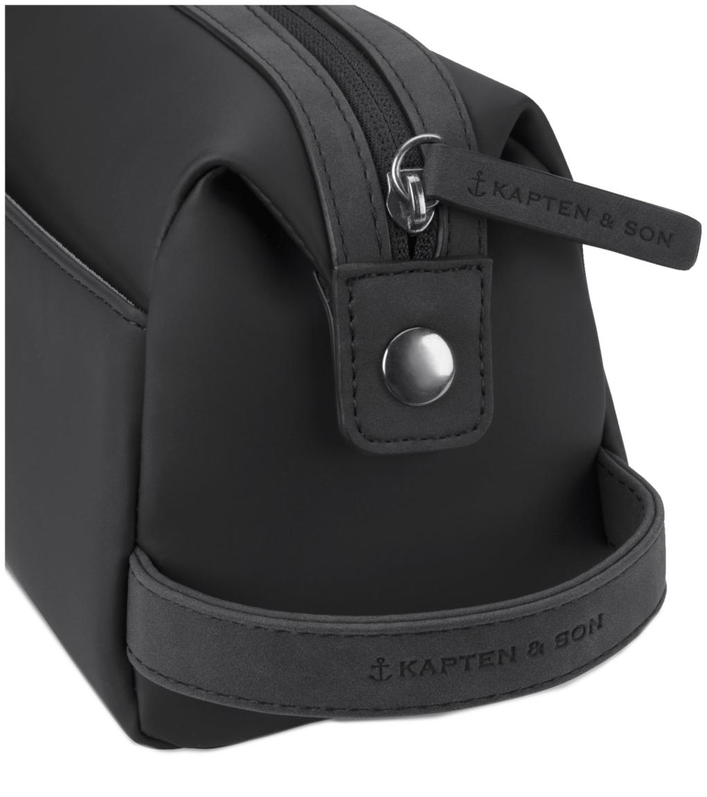 Kapten and Son Kulturbeutel Windsor All Black gummiert 