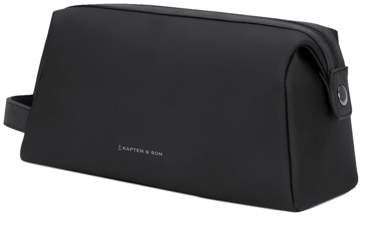 Kapten and Son Kulturbeutel Windsor All Black gummiert