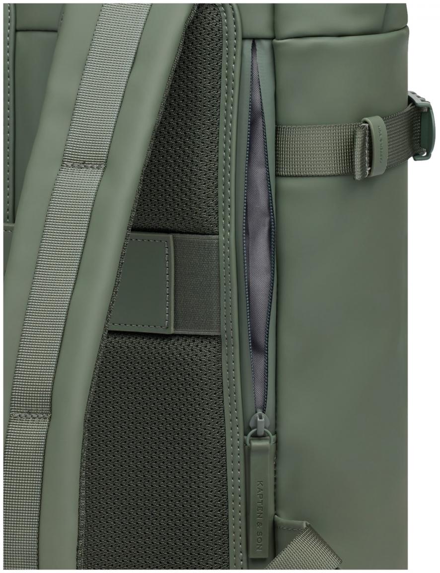 Kapten and Son urbaner Laptoprucksack Helsinki Dusty Green gummiert