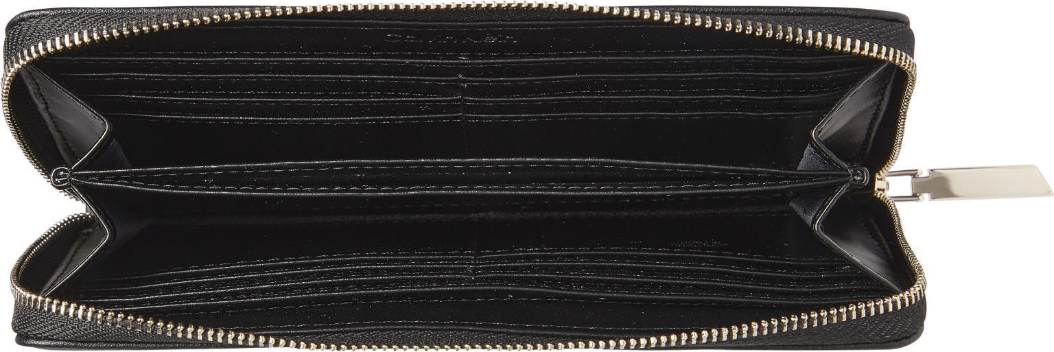 Karten Portmonnaire Calvin Klein Lock Slim Z/A Wallet LG schwarz gold RFID