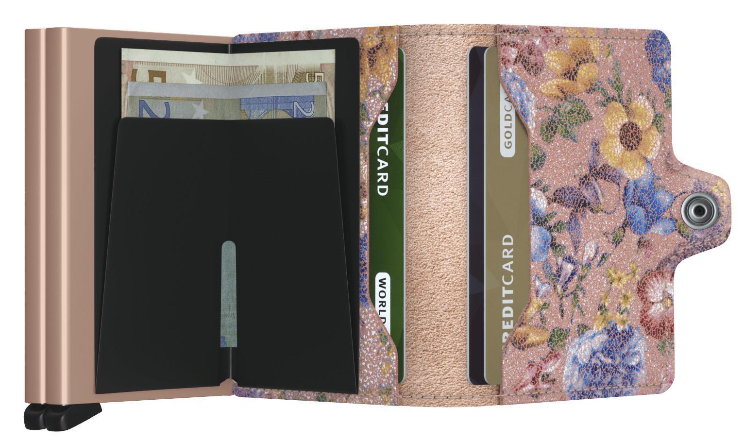 Kartenbörse Secrid Twin Wallet Crisple Rose Blumenprint rosa