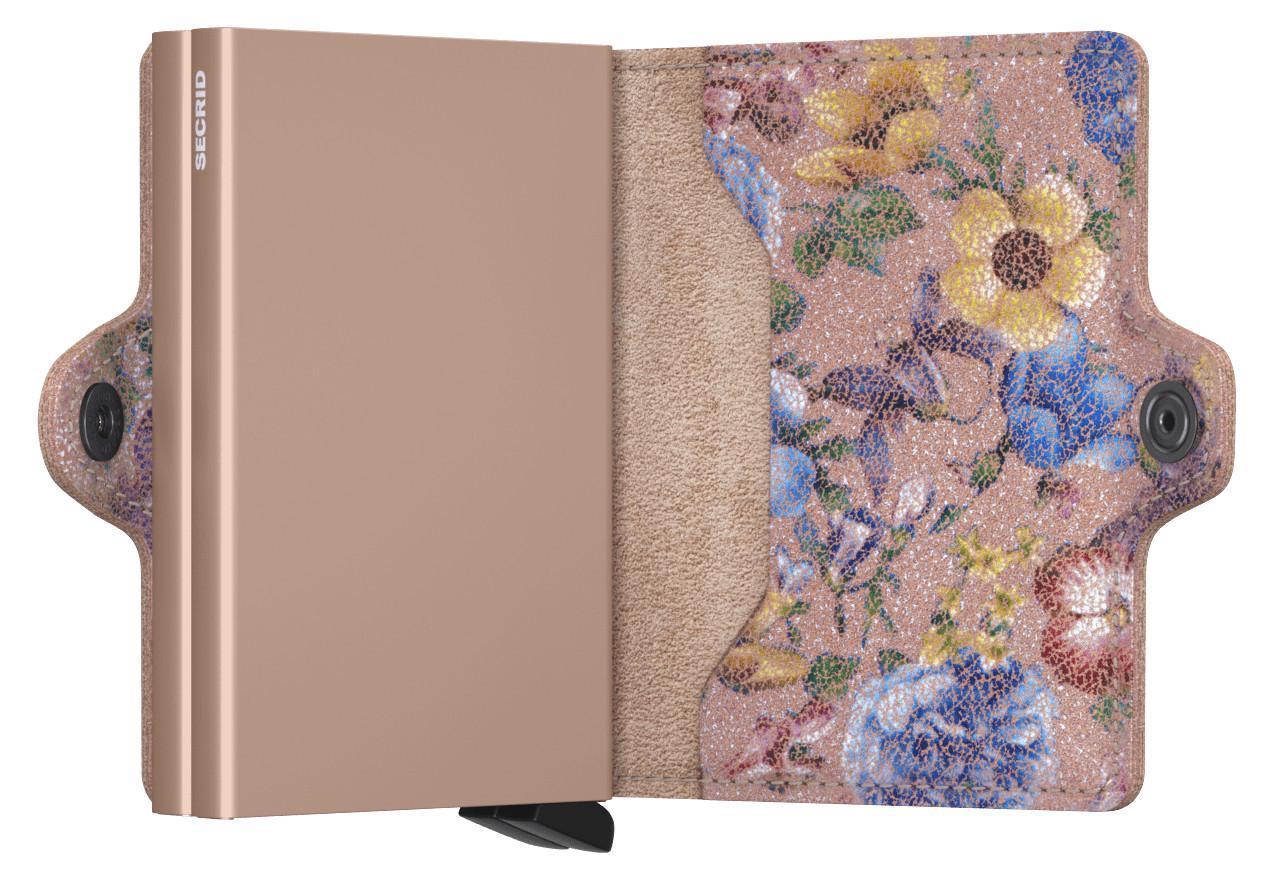 Kartenbörse Secrid Twin Wallet Crisple Rose Blumenprint rosa