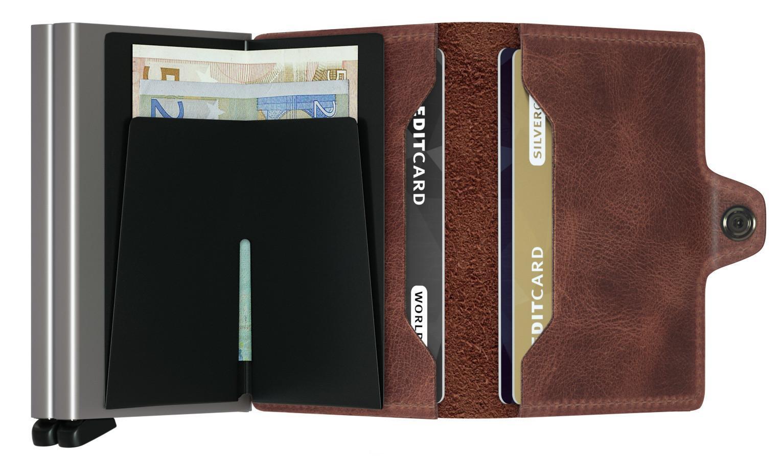 Kartenbörse Secrid Twinwallet Vintage Brown Aluminium RFID