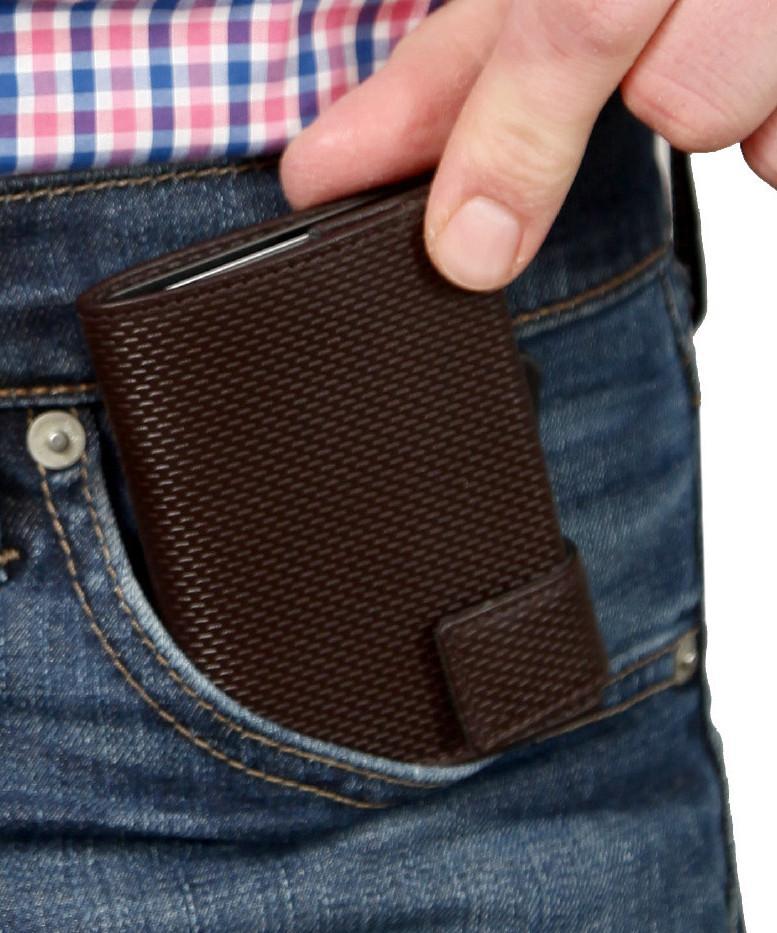 Kartenbörse mit Münzfach SecWal Osaka RFID Schutz braun