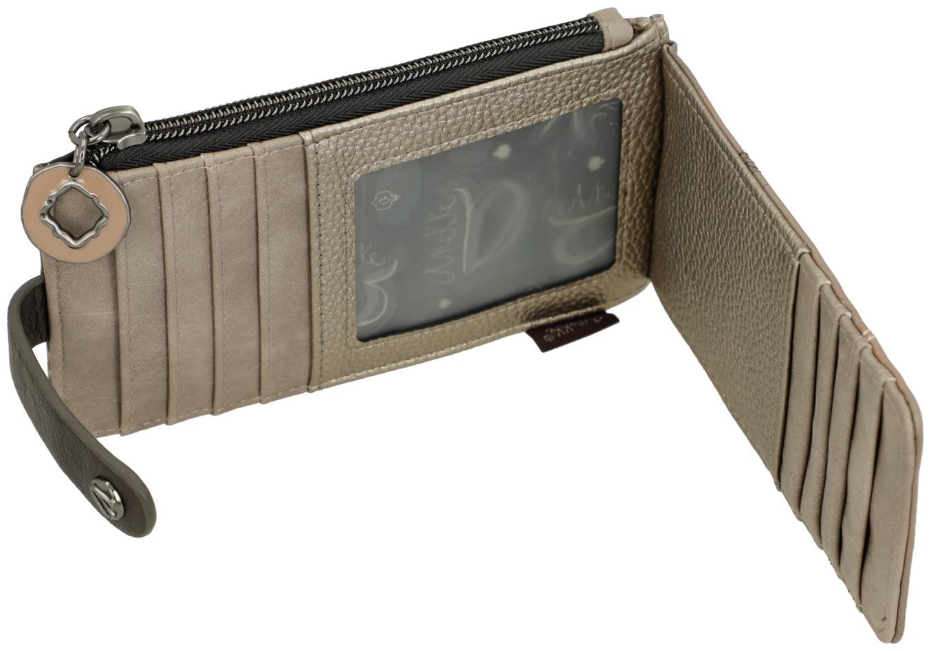 Kartenetui Anekke Real Glitzersteine beige taupe Ziernieten