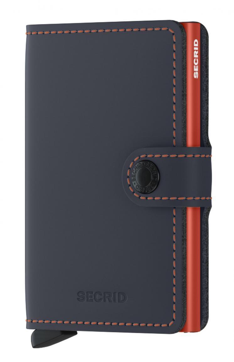 Kartenmäppchen blau Secrid Miniwallet RFID-Schutz Nightblue Orange