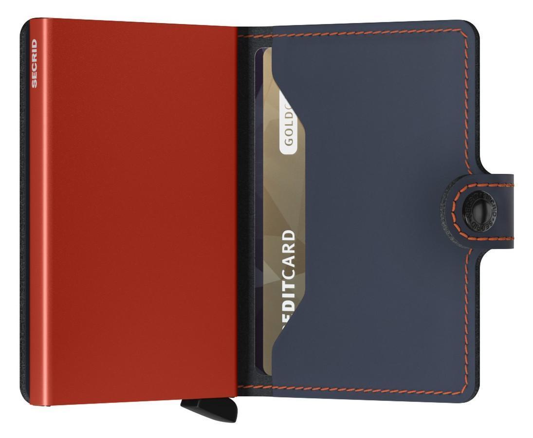 Kartenmäppchen blau Secrid Miniwallet RFID-Schutz Nightblue Orange