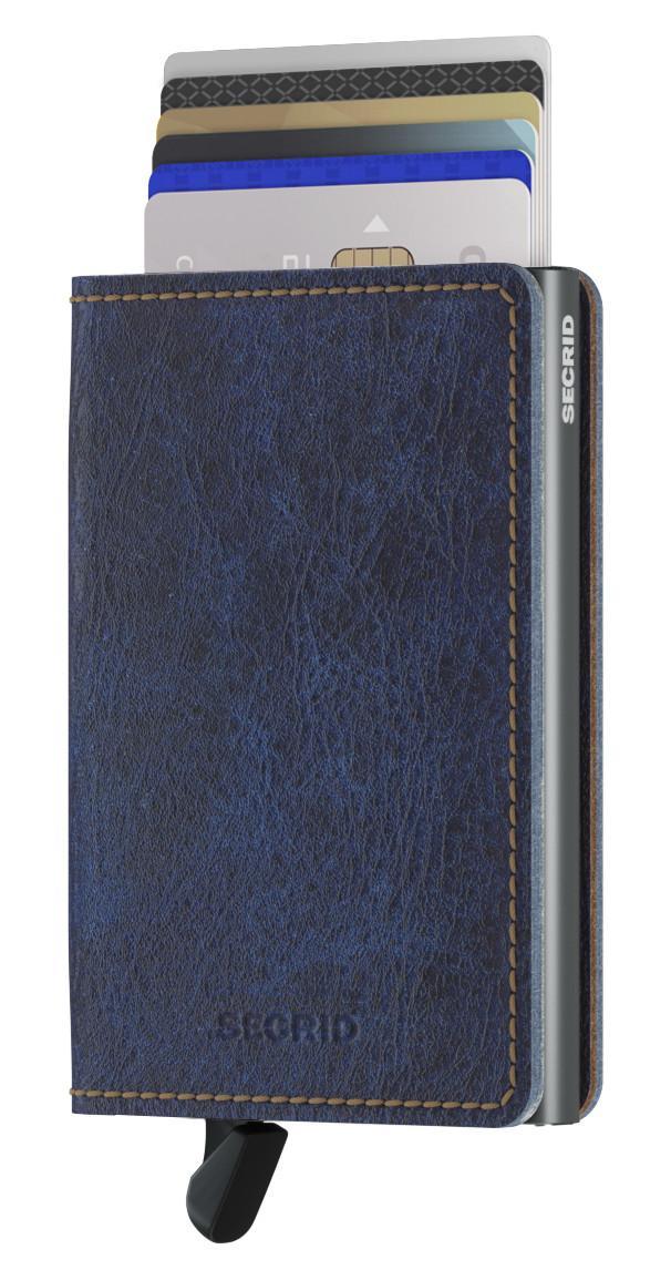 Kartentäschchen Secrid Slimwallet Indigo 5 blau Titanium