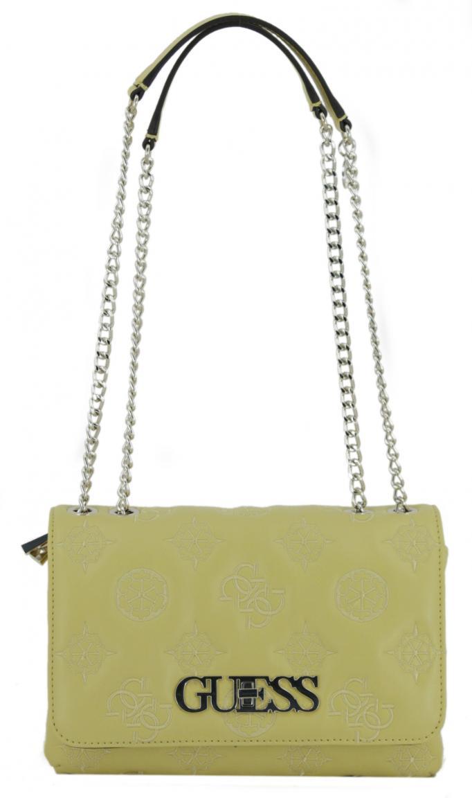 Kettentasche Guess Überschlag Chic Gelb Stickapplikation kl. Fehler