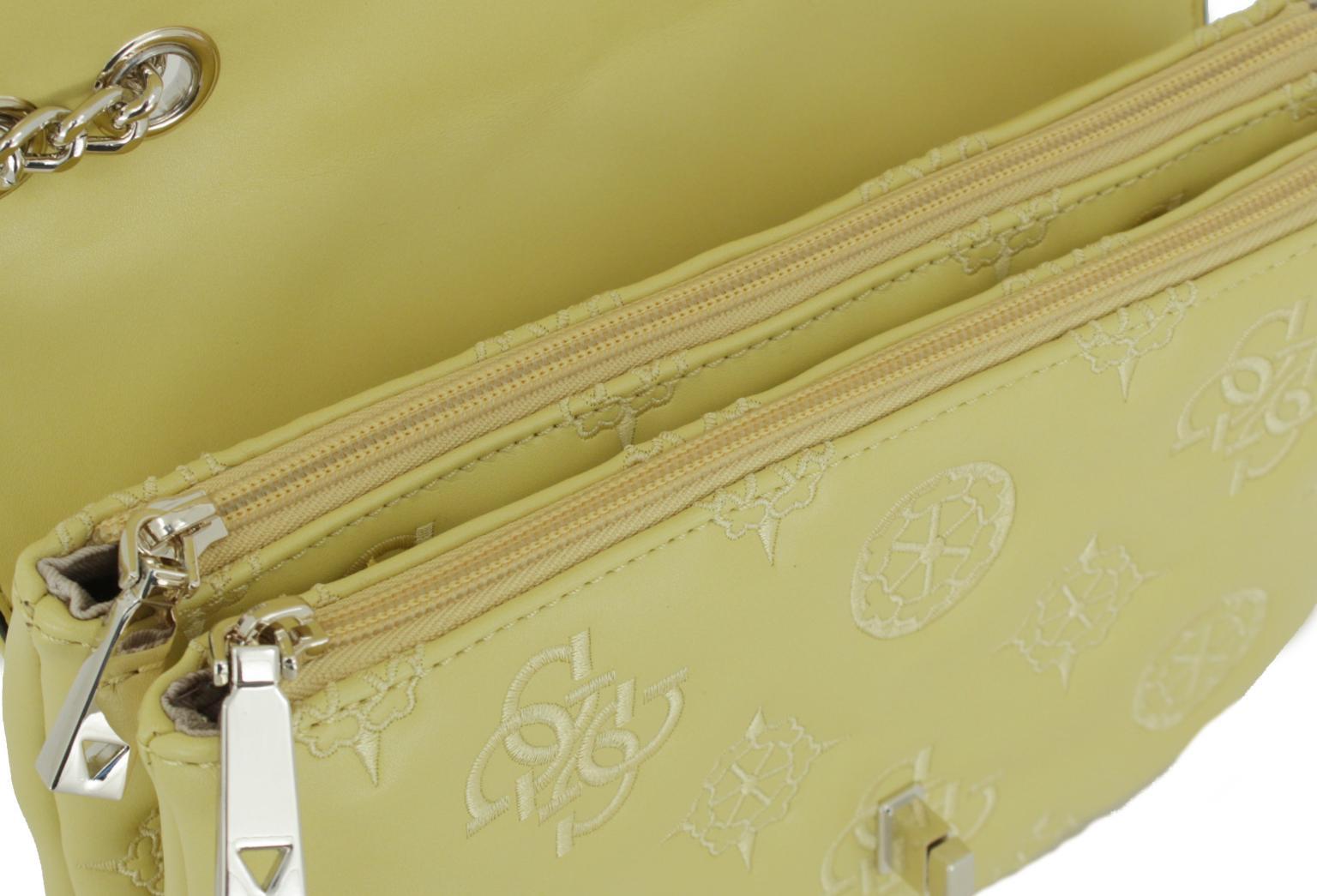 Kettentasche Guess Überschlag Chic Gelb Stickapplikation kl. Fehler