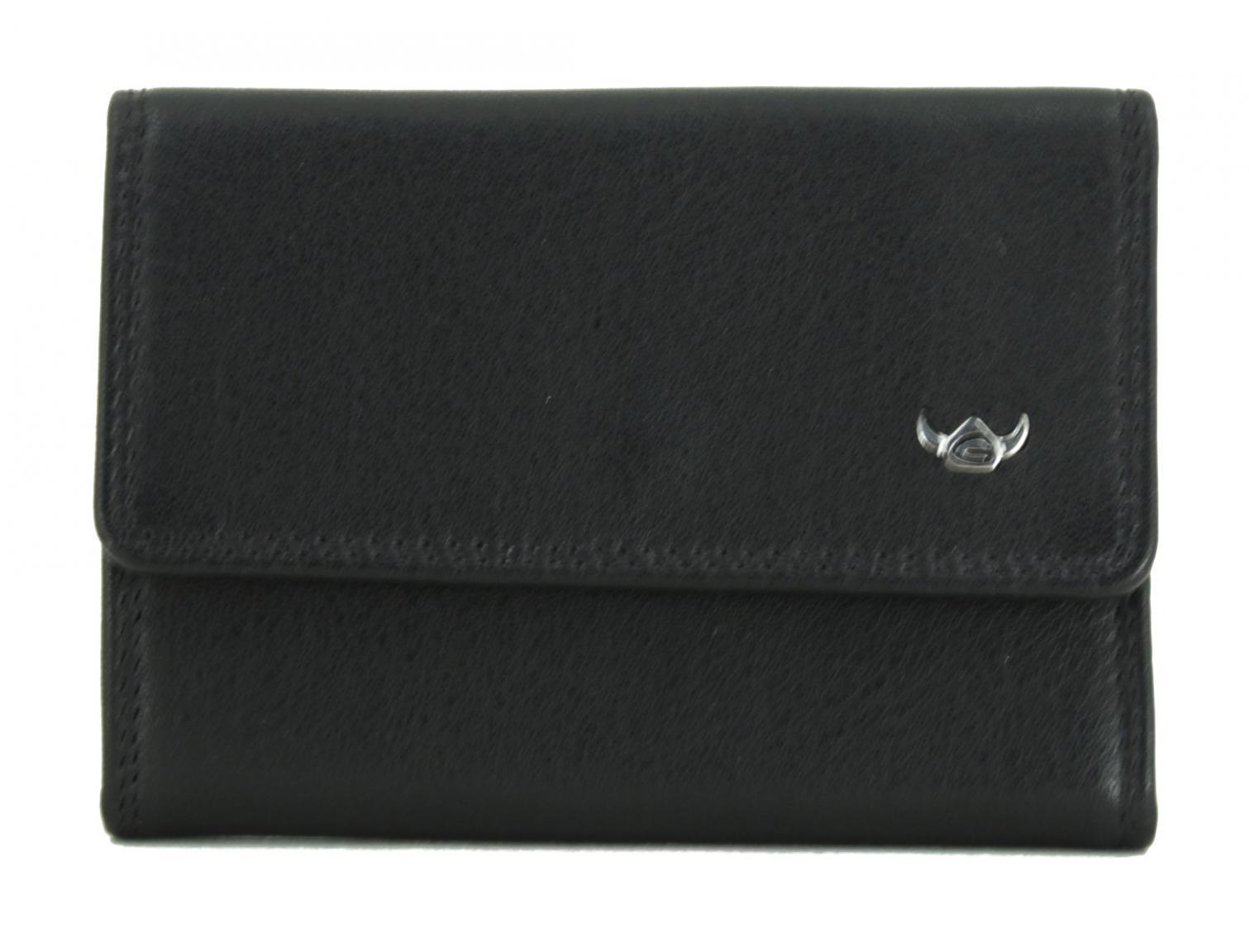 Key Case Golden Head Leder Münzfach schwarz