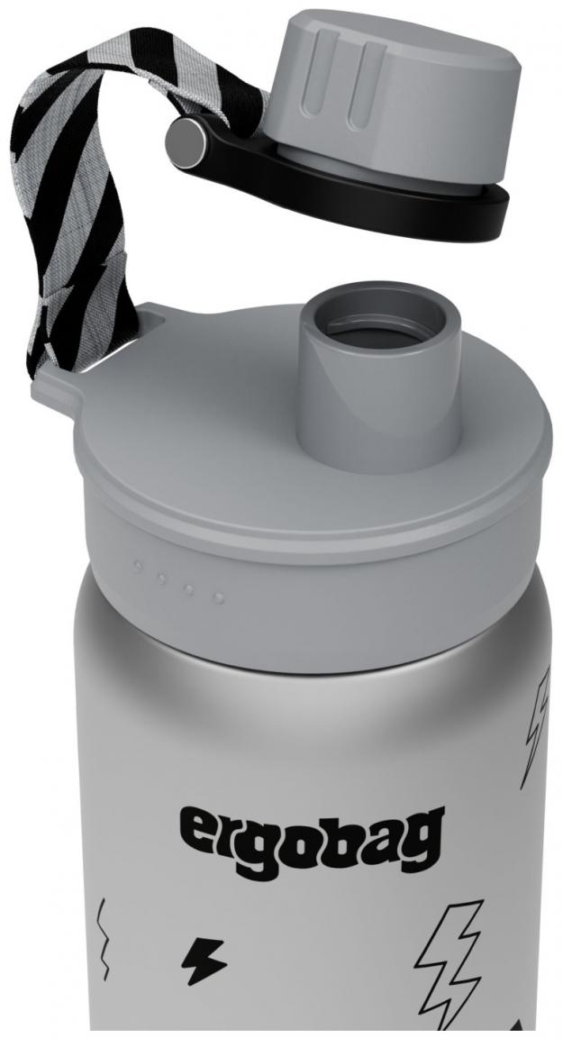 Kinderflasche isolierend Edestahl grau Ergobag Gewitter Blitze