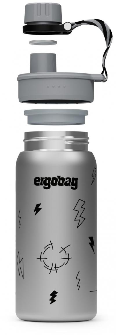 Kinderflasche isolierend Edestahl grau Ergobag Gewitter Blitze