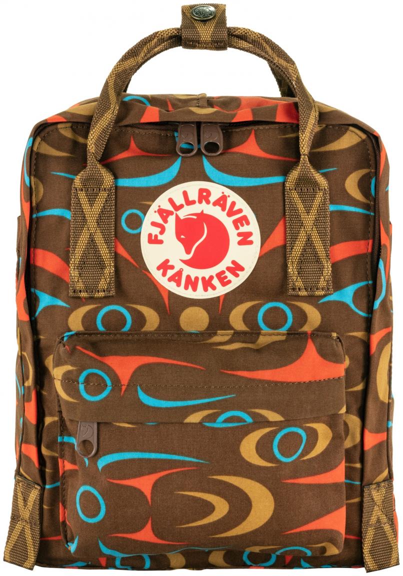 Kinderrucksack Fjällräven Kanken Art Mini Qeluts braun Print