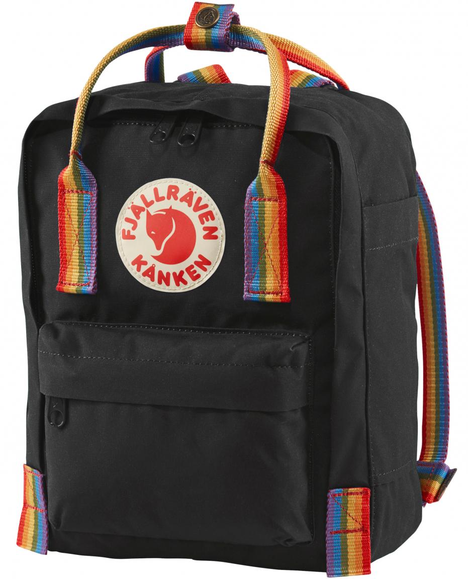 Kinderrucksack Kanken Mini black Rainbow schwarz Fjällräven