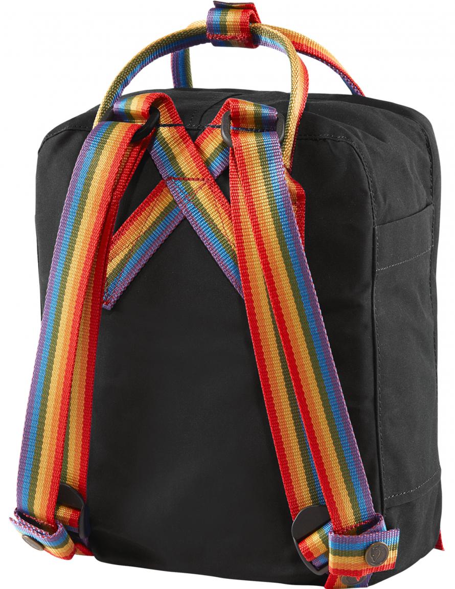Kinderrucksack Kanken Mini black Rainbow schwarz Fjällräven